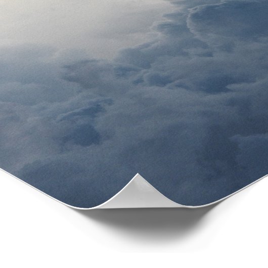 Sturmwolke Himmlische weiße Wolken im Himmel Poster (Ecke)