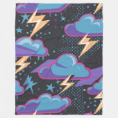 Sturmwolken, Blitze und Sternmuster Fleecedecke (Vorderseite)