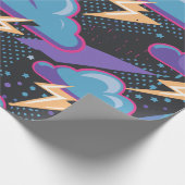 Sturmwolken, Blitze und Sternmuster Geschenkpapier (Ecke)