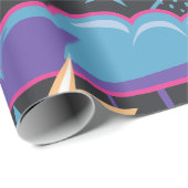 Sturmwolken, Blitze und Sternmuster Geschenkpapier (Rolleneckpunkt)