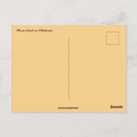 Sturmwolken in Oklahoma Postkarte (Rückseite)