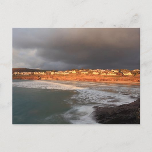 Sturmwolken über Polzeath Postkarte (Vorderseite)