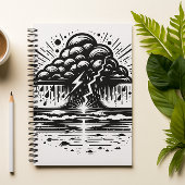 Sturmwolken- und Blitz-Kunstnotizbuch Notizblock