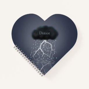 Sturmwolkenblitz & Regen Surreal Personalisiert Notizblock