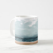 Sturmy Sea Waves Beach Flying Gulls Kaffeetasse (Vorderseite Links)