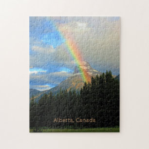 Sturmy Skies & Rainbow Over Snowy Mountain Kanada Puzzle