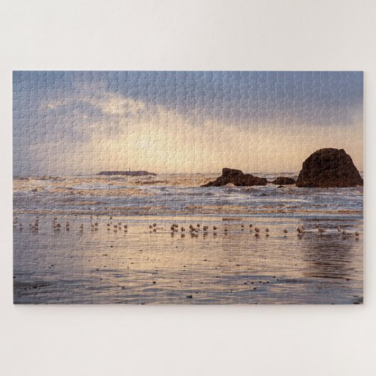 Sturmy Sunset an der Washingtoner Küste Puzzle (Horizontal)