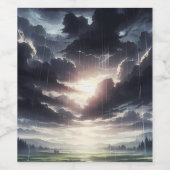 Sturmy Sunset Rain über Serene Valley Weinetikett (Einzelnes Label)