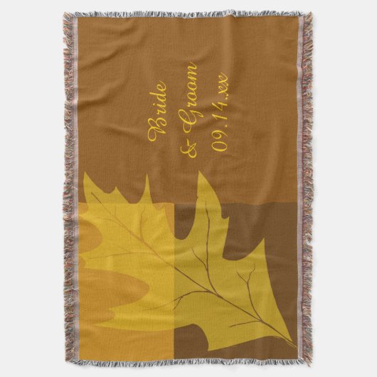 Stürze Leaf-Farbblock-Hochzeitssache Decke (Vorderseite Vertikal)