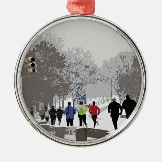 Stürzen für die Feiertage Silbernes Ornament (Vorne)