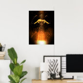 Sturzflug von den Flammen Poster (Heimbüro)