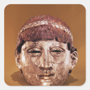 Sturzhelm in zwei Teilen Quadratischer Aufkleber