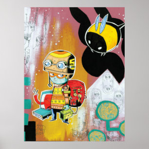 Sturzhelm-Jungen-Druck/Plakat Poster