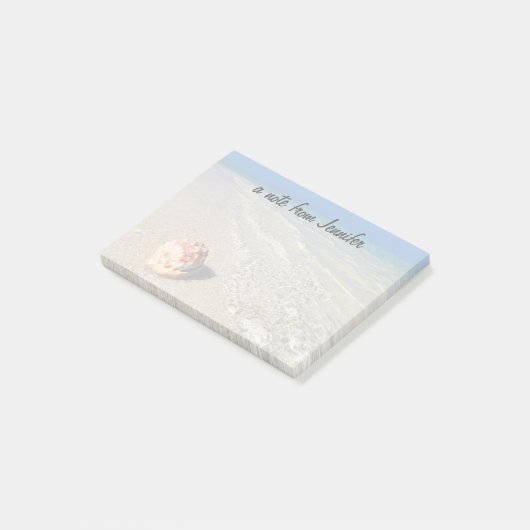 Sturzhelm-Muschel in tropischem Lagoon| Cassis Post-it Klebezettel (angewinkelt)