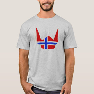 Sturzhelm-Viking-Flaggen-Norwegen-Entwurf T-Shirt