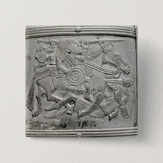 Sturzhelmfragment, von Sutton Hoo Schatz Button (Vorderseite)