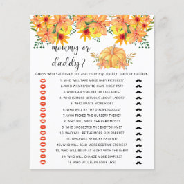 Sturzkürbismus oder Papaddy-Babyduschenspiel