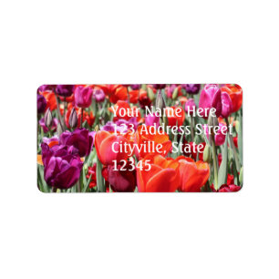 Sturzwärme Tulips Adressaufkleber