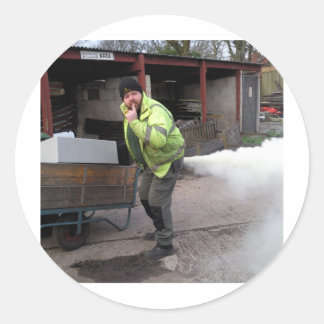 Stu's Uhr FURZ lol Runder Aufkleber