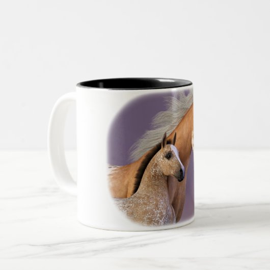 Stute und Fohlen - Appaloosa Zweifarbige Tasse (Vorderseite Links)