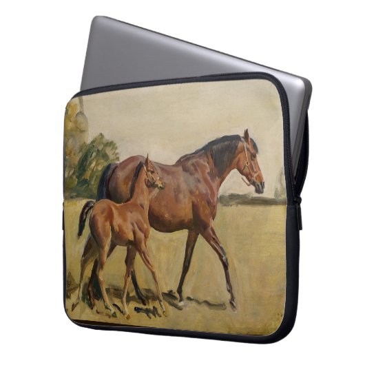 Stute und Fohlen durch Munnings Laptopschutzhülle (Vorderseite Links)