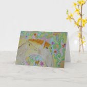 Stute und Fohlen Karte (Gelbe Blume)