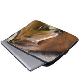 Stute und Fohlen Laptopschutzhülle (Vorne Knopf)