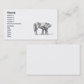 Stute und Fohlen Visitenkarte (Vorne/Hinten)