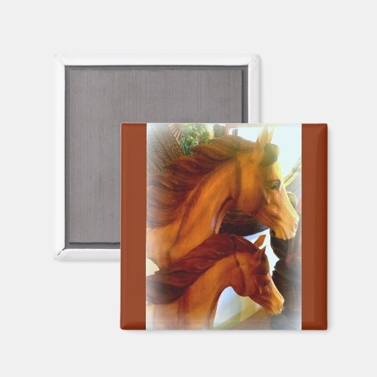 Stute und Pony-Magnet Magnet (Vorderseite/Rückseite)