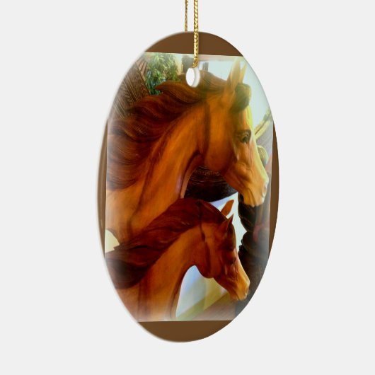 Stute und Ponyschmuck Keramik Ornament (Rechts)