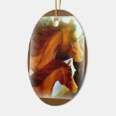 Stute und Ponyschmuck Keramik Ornament (Links)