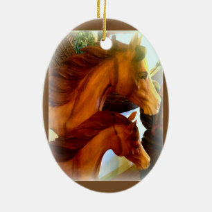 Stute und Ponyschmuck Keramik Ornament