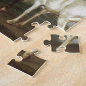 Stuten und Fohlen in einer Fluss-Landschaft George Puzzle (Seite)