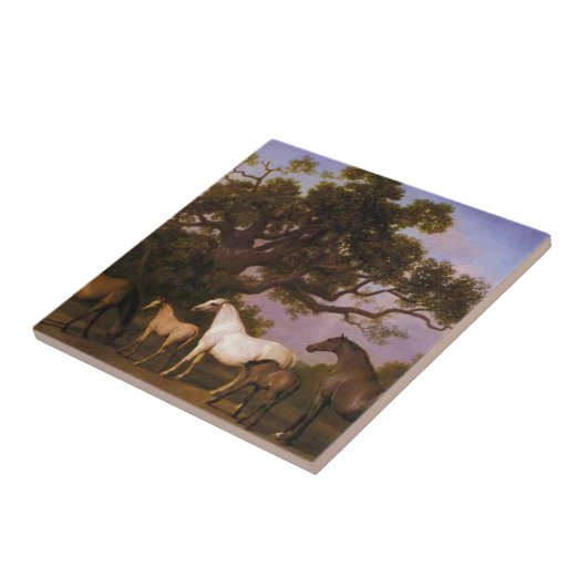 Stuten und Fohlen unter einer Eiche durch George Fliese (Seite)