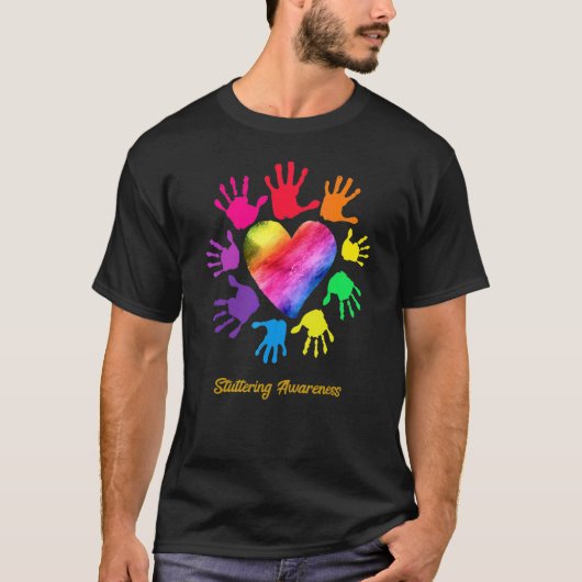 Stuttering Awareness Hands Stuttering T-Shirt (Vorderseite)