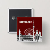 Stuttgar Stadt Skyline - Button / Anstecker / Pin (Vorne & Hinten)