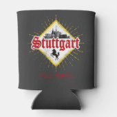 Stuttgart City Germany Retro Skyline Vintag Dosenkühler (Rückseite)