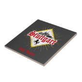 Stuttgart City Germany Retro Skyline Vintag Fliese (Seite)