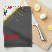 Stuttgart City Germany Retro Skyline Vintag Geschirrtuch (Viertel Falte)