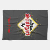 Stuttgart City Germany Retro Skyline Vintag Geschirrtuch (Horizontal)