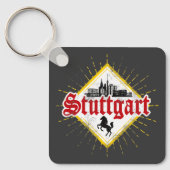Stuttgart City Germany Retro Skyline Vintag Schlüsselanhänger (Vorderseite)