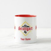 Stuttgart City Germany Retro Skyline Vintag Tasse (Zentrum)