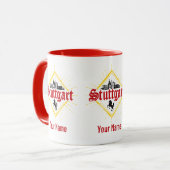 Stuttgart City Germany Retro Skyline Vintag Tasse (Vorderseite Links)