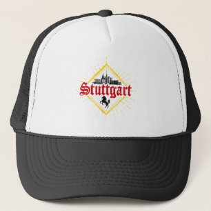 Stuttgart City Germany Retro Skyline Vintag Truckerkappe