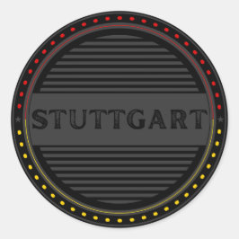 Stuttgart City Pride Emblem – Deutsche Identität Runder Aufkleber