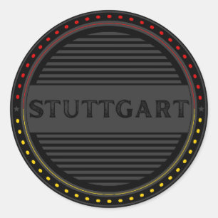 Stuttgart City Pride Emblem – Deutsche Identität Runder Aufkleber