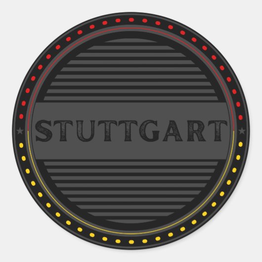 Stuttgart City Pride Emblem – German Identity Runder Aufkleber (Vorderseite)