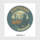 Stuttgart Deutschland Stadt Kunst Aufkleber (Blatt)