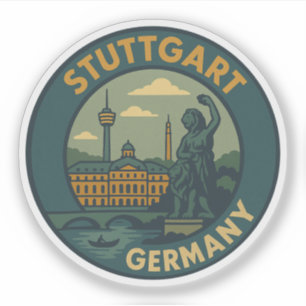 Stuttgart Deutschland Stadt Kunst Aufkleber