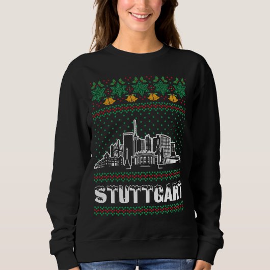 Stuttgart Deutschland Ugly Christmas Sweatshirt (Vorderseite)